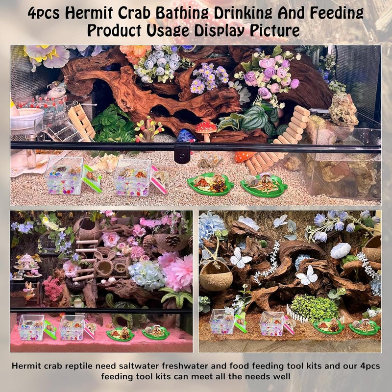 NestBasics 7 Pack Hermit Crab Pool Hermit Crab Water Bowl Dish Hermit Crab Food Bowl Dish Hermit Crab Accessories Starter Kits - Image 5
